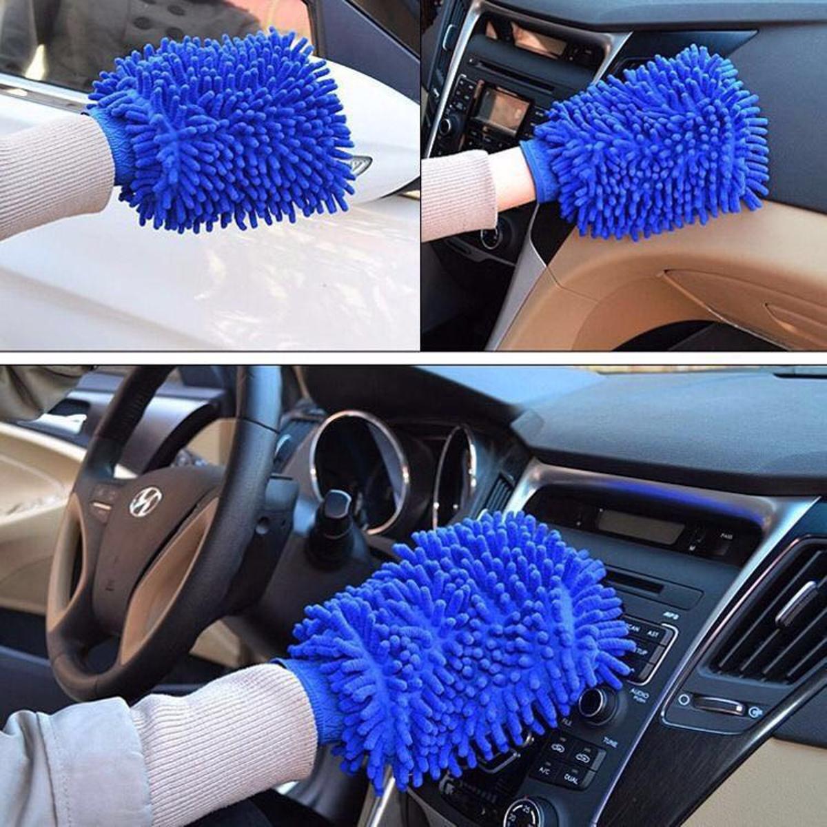 Picture of Double-sided Car,household ,kitchen,furniture Cleaning Gloves Cleaning Cloth Towel Mitt  Microfiber Washable
