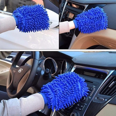 Picture of Double-sided Car,household ,kitchen,furniture Cleaning Gloves Cleaning Cloth Towel Mitt  Microfiber Washable
