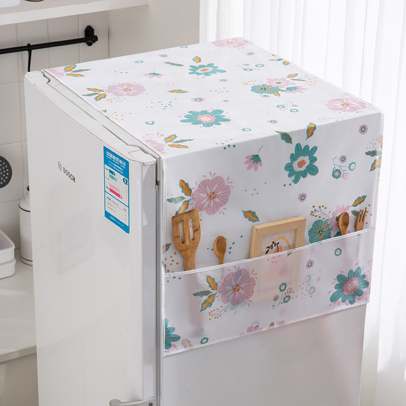 Picture of Waterproof Fridge Cover Anti-dust PEVA Refrigerator /fridge Cover Cloth Dustproof Cloth with Storage Bag Home Tool