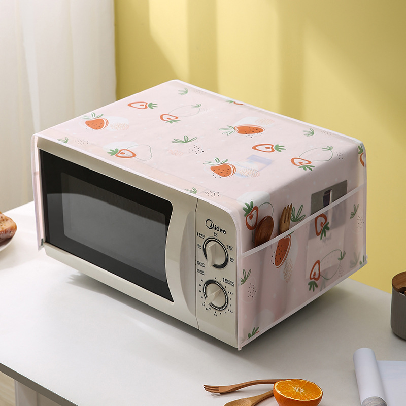 Picture of Waterproof 1pcs Oven Dust Cover Grease Microwave Oven Cover With Storage Bag Kitchen Accessories Microwave Oven Hood