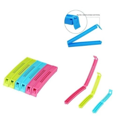 Picture of Lavish indulgent - 12 PCS Portable New Kitchen Storage Food Snack Seal Sealing Bag Clips Sealer Clamp Plastic Tool - Easy To maintain