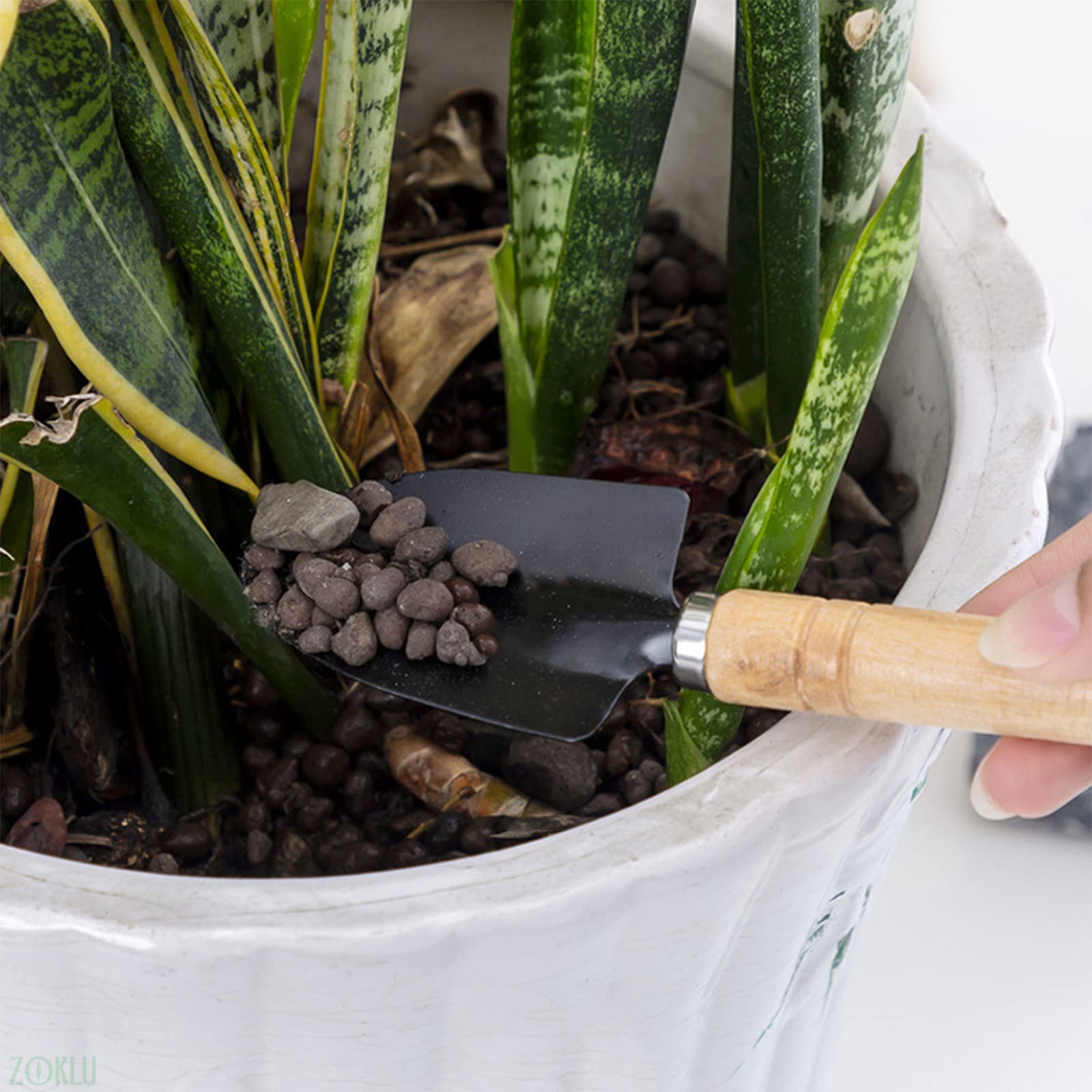Picture of 3PCS Gardening Tool Set Hand Planting Mini Wood Handle Shovel Spade Trowel Gardening Tools For Flowers Succulent Tranplanting