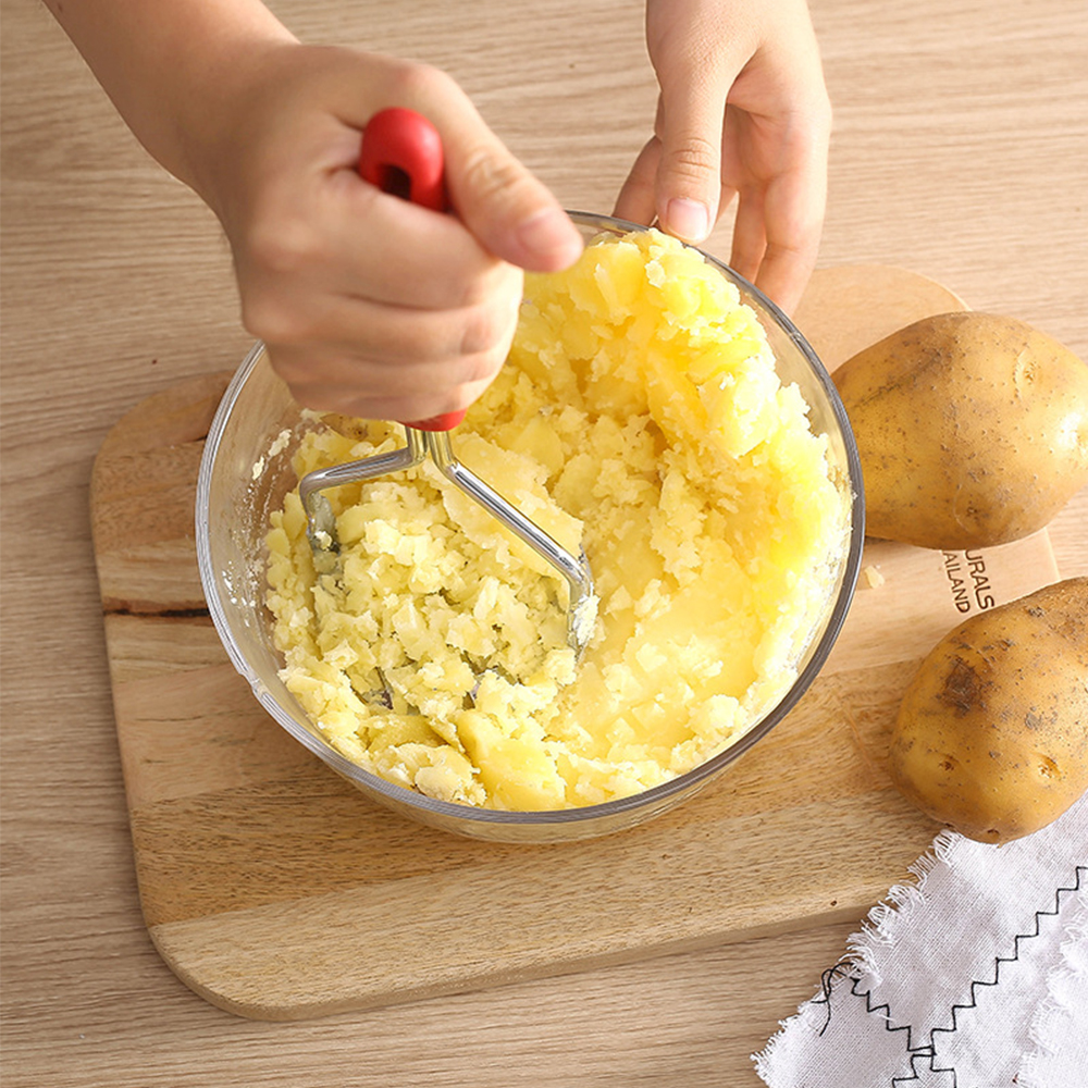 Picture of Stainless Steel Potato Masher With Broad Mashing Plate For Smooth Mashed Potatoes Fruit Vegetable Tools Press Crusher