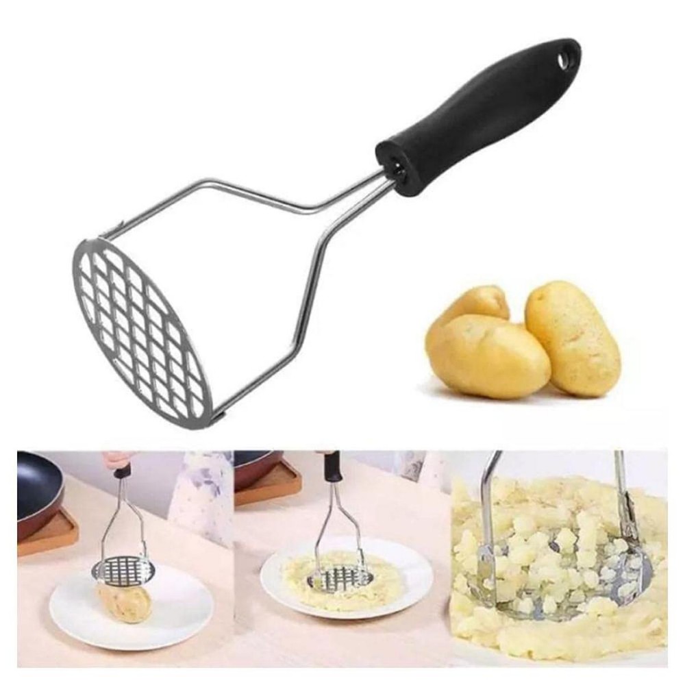 Picture of Stainless Steel Potato Masher With Broad Mashing Plate For Smooth Mashed Potatoes Fruit Vegetable Tools Press Crusher