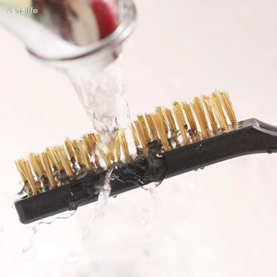Picture of 3Pcs/Set 7 inches Stainless Steel Brush Brass Cleaning Brush Polishing Rust Remover Metal Wire Brush Cleaning Tool Family