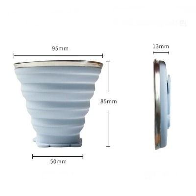 Picture of 200ml Folding Cups BPA FREE Food Grade Water Cup Travel Silicone Retractable Coloured Portable Outdoor Coffee Handcup