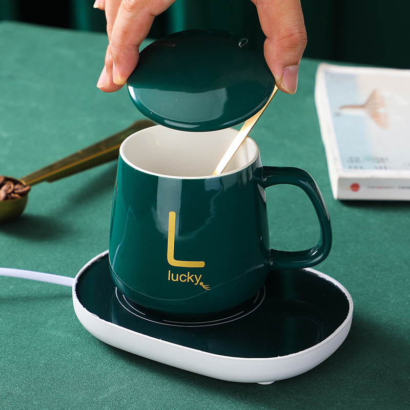 Picture of Ceramics Gift Set Mugs Coffee Cup Usb Coaster Warmer Pad Constant Temperature Heating Electric Mat Set Milk Tea Water - Minimalistic Sophistication
