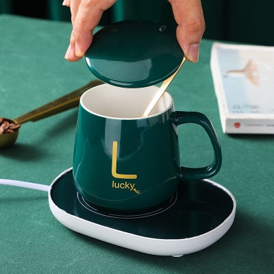 Picture of Ceramics Gift Set Mugs Coffee Cup Usb Coaster Warmer Pad Constant Temperature Heating Electric Mat Set Milk Tea Water - Minimalistic Sophistication