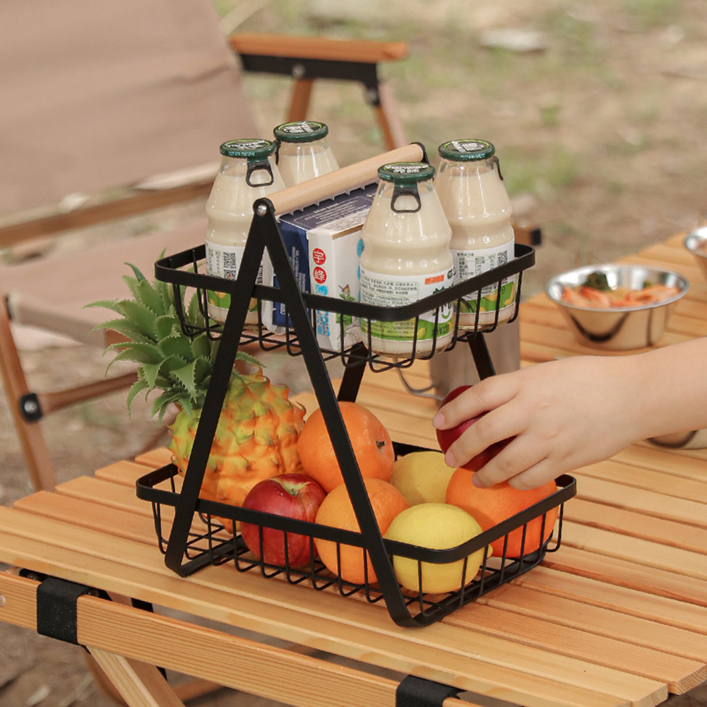 Picture of 2-Tier Countertop Fruit Basket Storage, Vegetable Rack Bread Display Stand for Kitchen, magazine rack leaving room