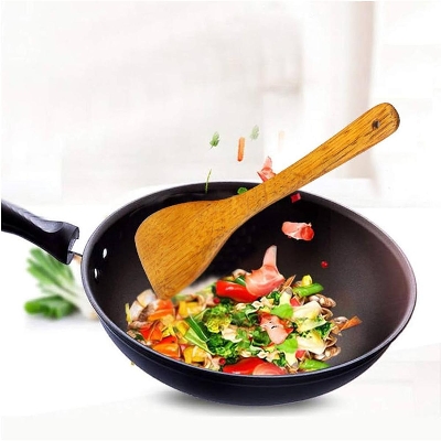 Picture of Wooden Spoon Spatula for Cooking - 13 Inch Premium Long Handled Wood Kitchen
