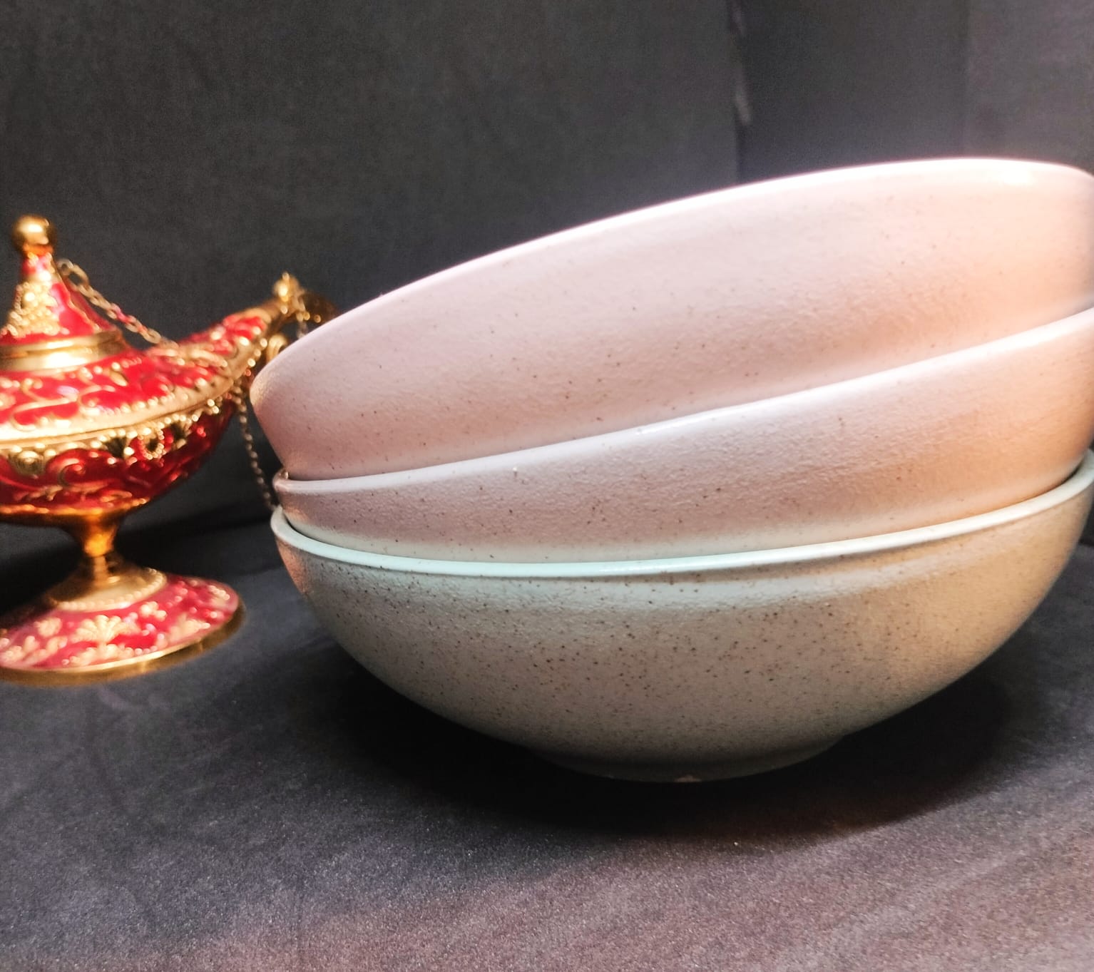 Picture of 1 pcs 6 inch marbel coated ceramic curry bowl servig bati