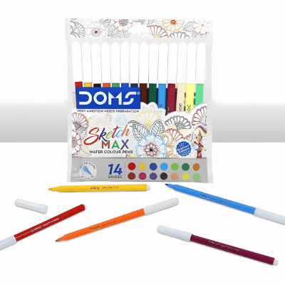 Buy DOMS Sketch Max Water Colour Pens – 14 Assorted Shades | Vibrant Color Markers for Kids Drawing & Coloring at Best Price in Bangladesh