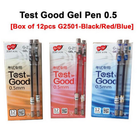 Picture of Test Good Gel Ink Pen 0.5mm 12 PCS or 6 Pcs -Black/Red/Blue