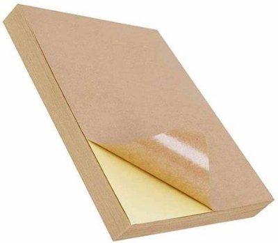 Picture of Brown Color Sticker Kraft Paper Sticker, A4 Size Printable Brown Labels | Great for arts and crafts, scrapbooking, business use, and artistic applications