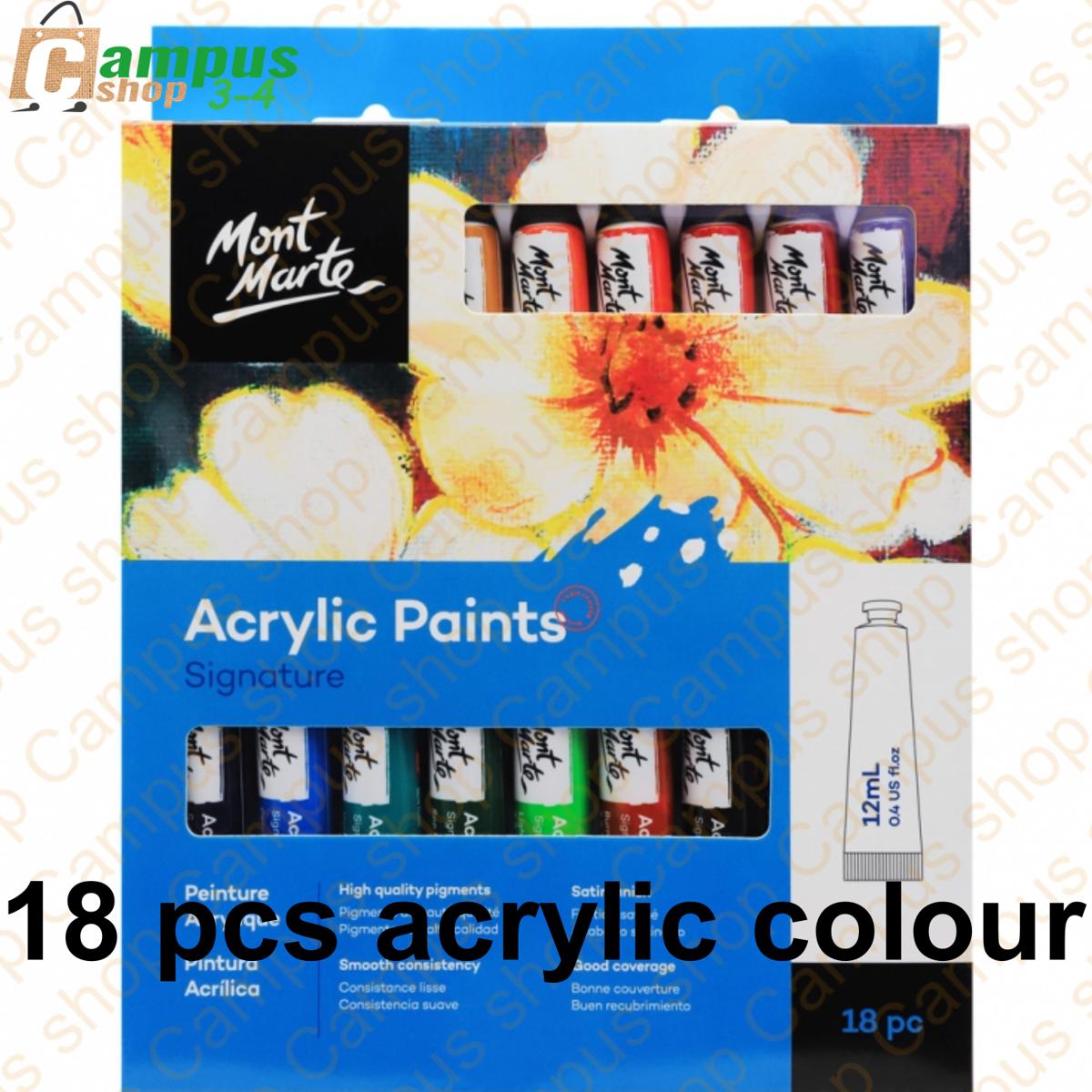 Buy Mont Marte Acrylic Paint Set 12 ML Tube 18 Shades at Best Price in Bangladesh