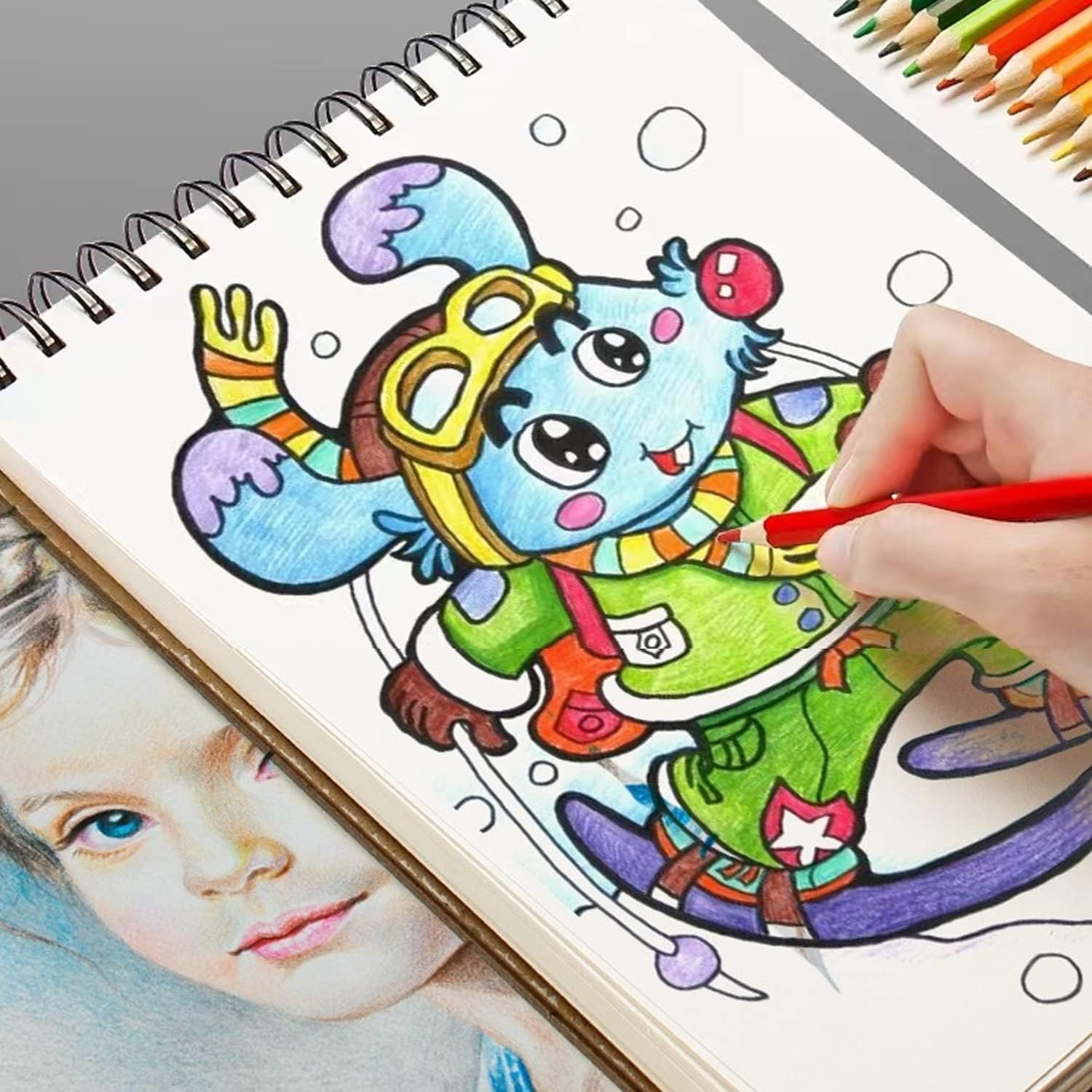 Picture of Papertree Sketchbook Top Spiral Bound Sketchpad | 30 Sheets/60 Pages A4 Size | Artist Drawing Pad for Painting Writing