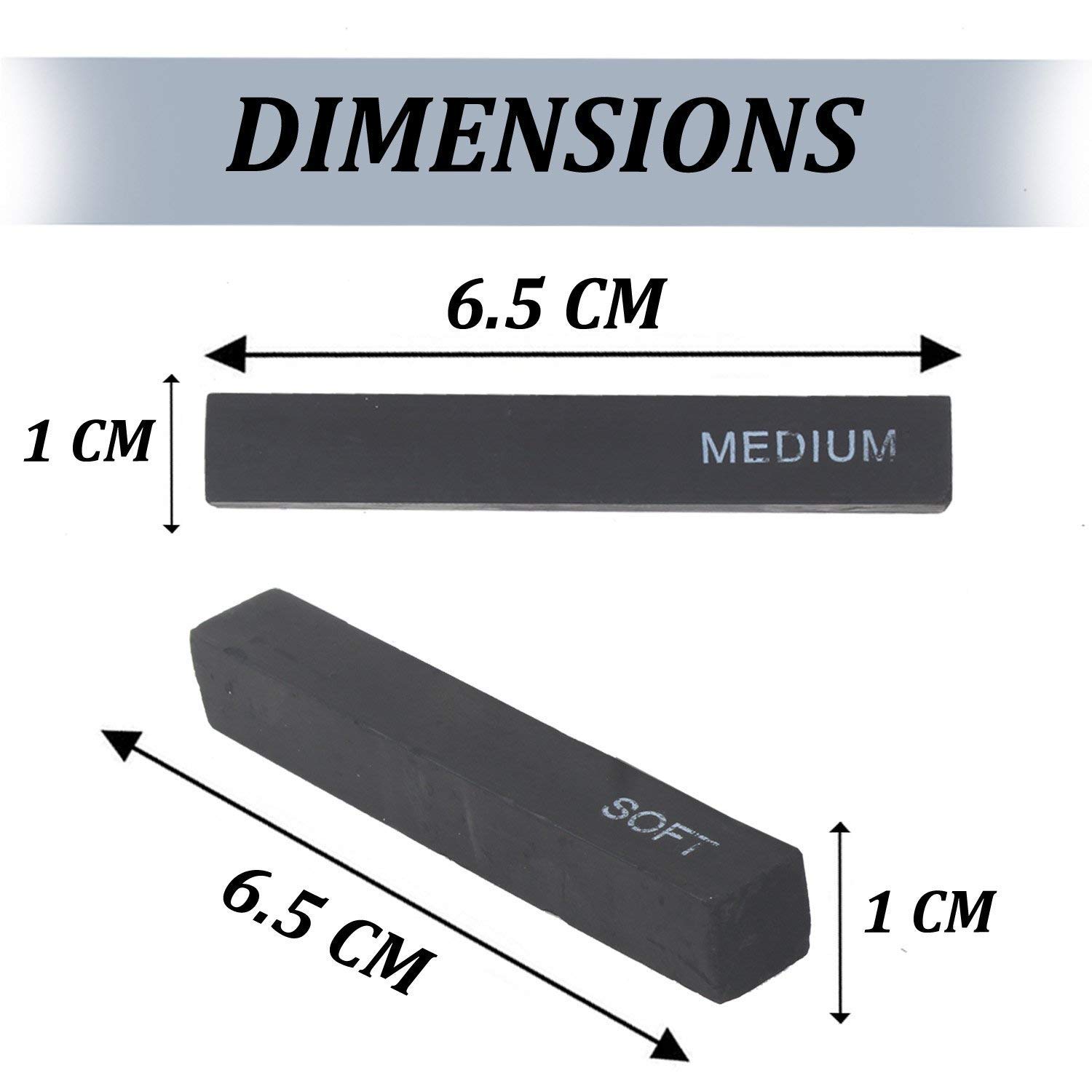 Picture of Drawing Shading Compressed Charcoal Sticks- Soft  Medium  Hard-6 Pcs