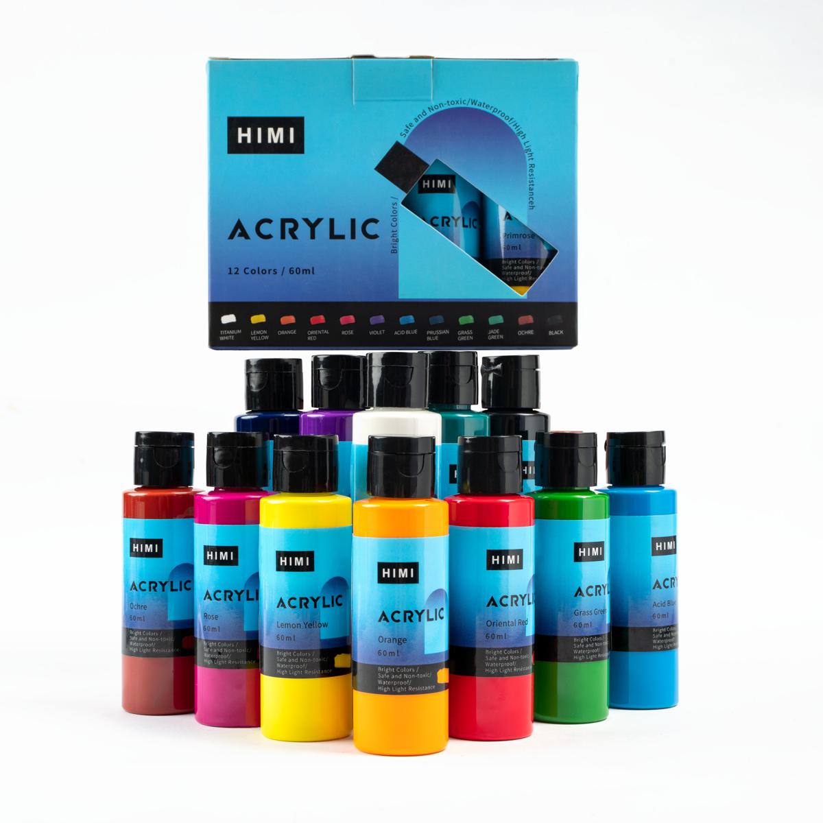Picture of HIMI Acrylic Color Paint  12 Colour 60ml Canned pack