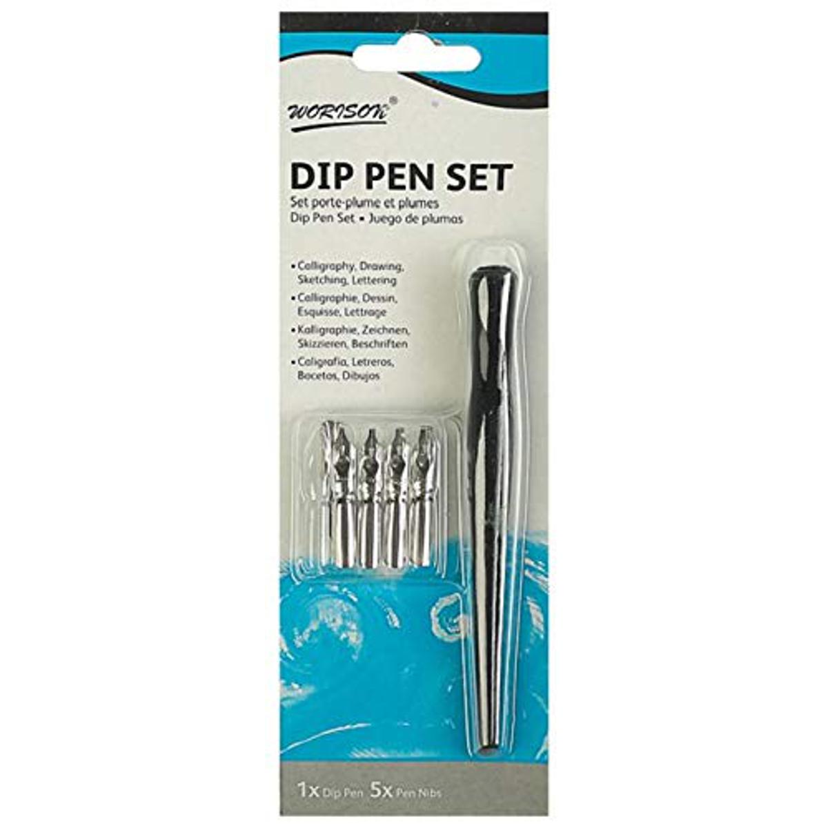 Picture of Worison Dip Pen Set With 5 Different Steel Nibs For Calligraphy & Dip Pen Writing