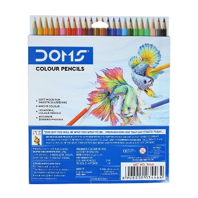Picture of DOMS Colour Pencil 24 Shades Large Size |  High quality natural pigments