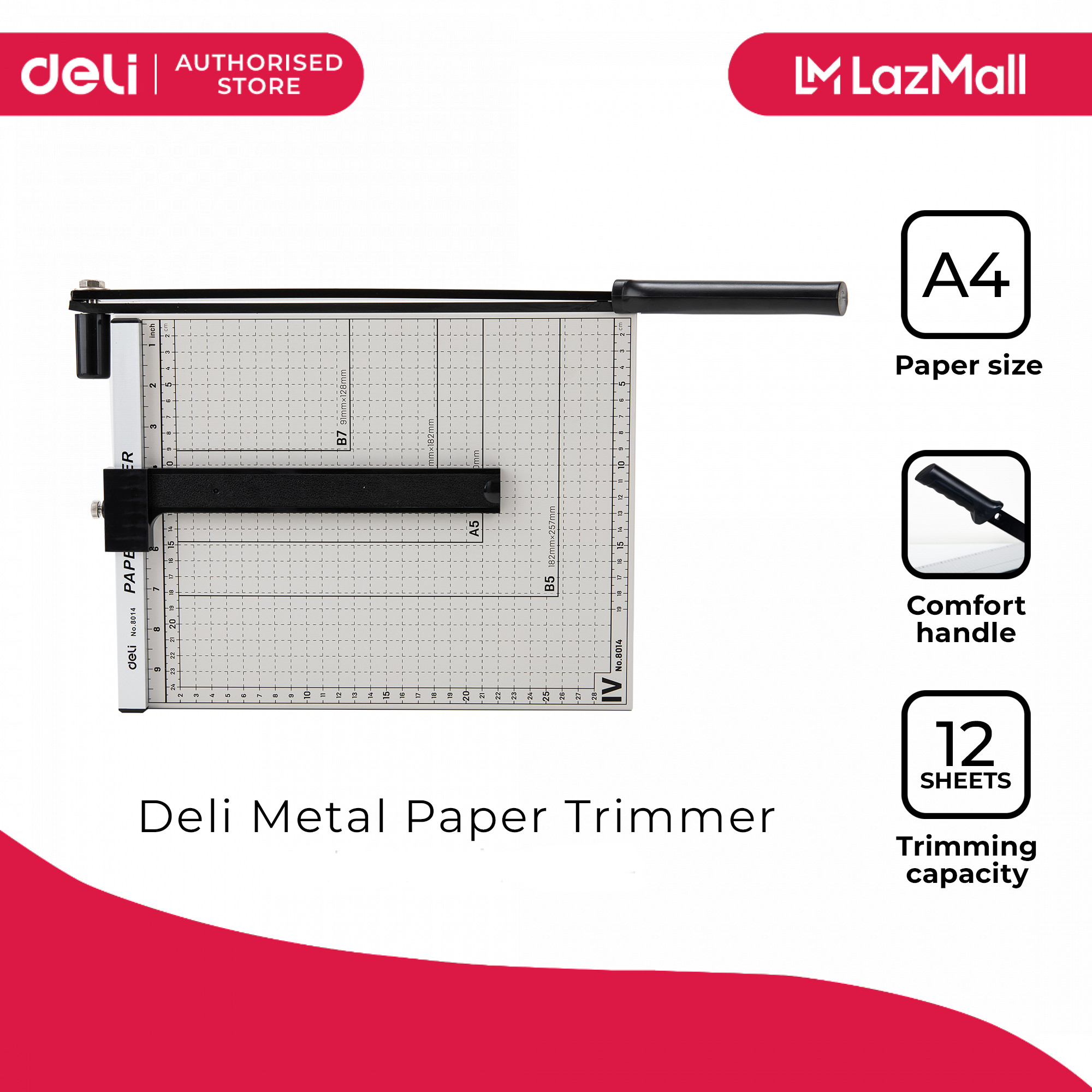 Picture of Deli E8013 Steel Paper Trimmer 12 Sheets
