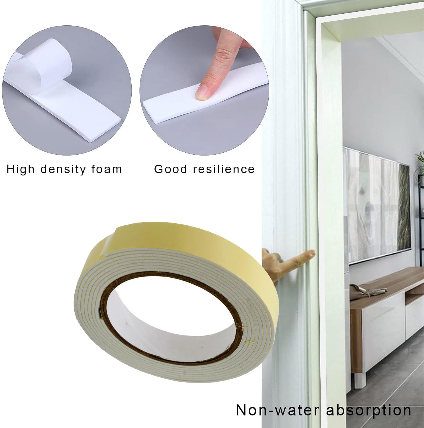 Picture of Both Side Gum Foam Tape White Color Both Side Gum Foam Tape Heavy Duty Double Sided Gum Foam Tape White Color For DIY Craft Gum Tape