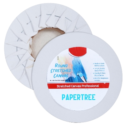 Picture of White Round Canvas 10x10 inch | Premium Quality Round Canvas 10/10 Inch white