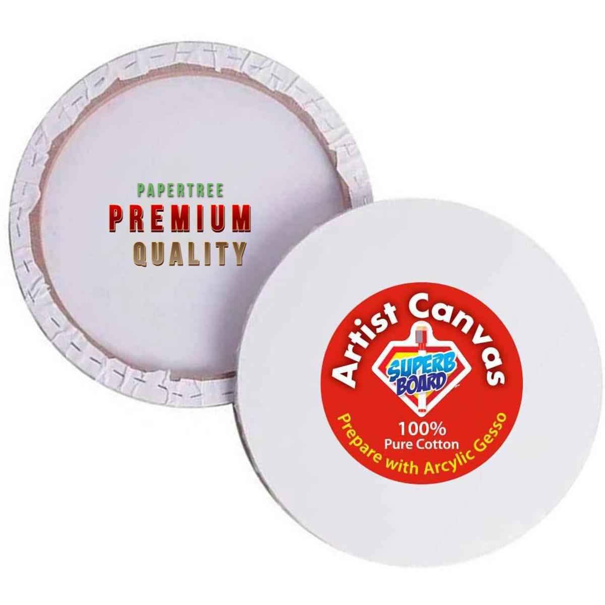Picture of White Round Canvas 10x10 inch | Premium Quality Round Canvas 10/10 Inch white