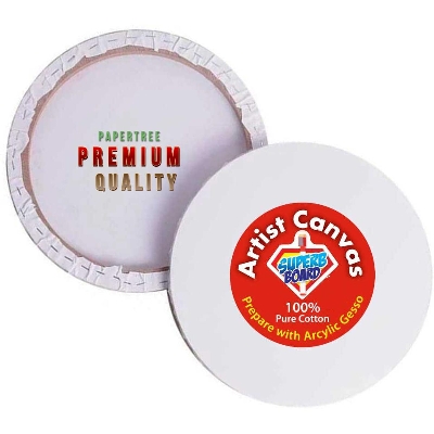 Picture of White Round Canvas 10x10 inch | Premium Quality Round Canvas 10/10 Inch white