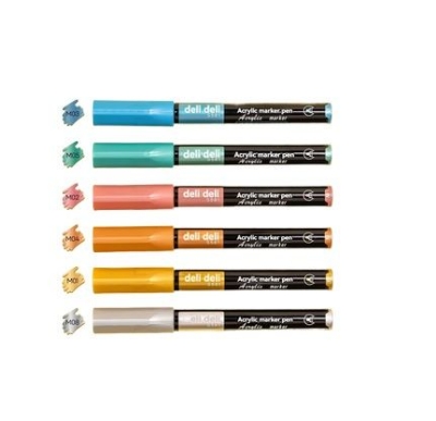 Picture of Deli S581 Metalic Acylic Marker 6 PCS SET