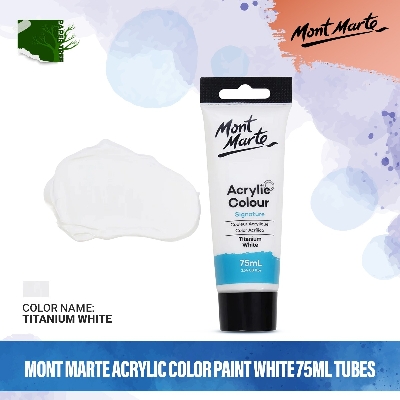 Picture of Mont Marte Acrylic Color Paint White 75ml Tubes