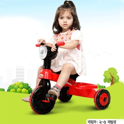 Picture of Road Master Tricycle Red & Black / White & Cyan Blue Music and Light For Baby Bike