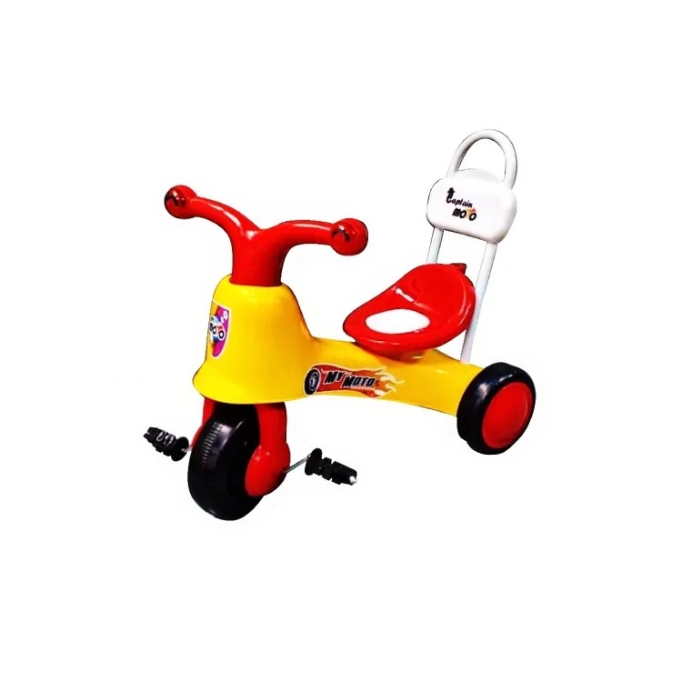 Picture of Captain Moto / My Moto Bike Kids Tricycles Trolley - Pink And Yellow For Baby