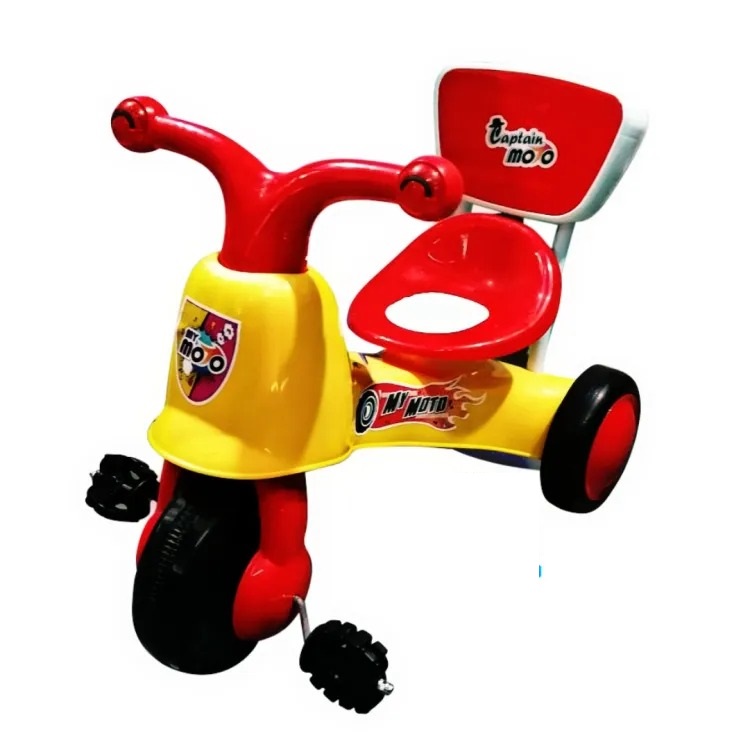 Picture of Captain Moto / My Moto Bike Kids Tricycles Trolley - Pink And Yellow For Baby