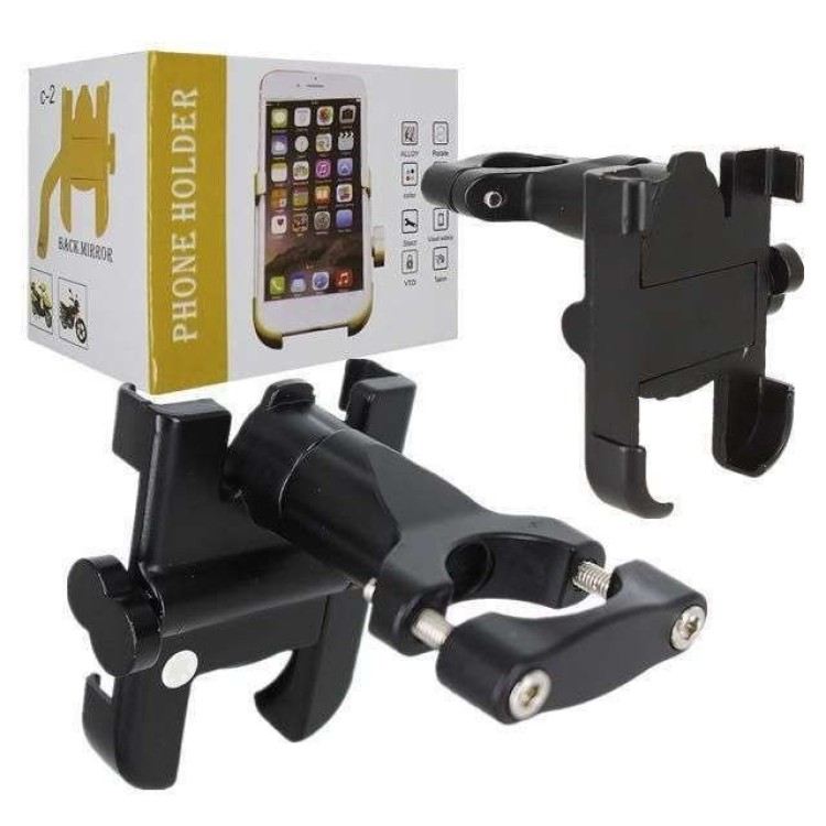 Picture of Metal Bike Mobile Holder For mobile phone bracket motorcycle bicycle takeaway rider -Black Easy to Use and Maintain