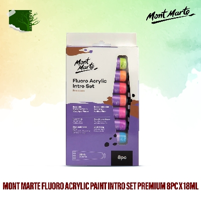 Picture of Mont Marte Fluoro Acrylic Paint Intro Set Premium 8pc x 18ml