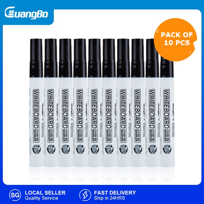 Picture of Guangbo  Black White Board Marker Pen 10 pcs