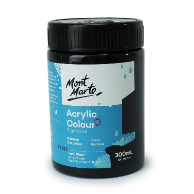 Picture of Mont Marte Signature Acrylic Paint 300ml Pot - Lamp Black