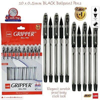 Picture of Cello Gripper Ball Pen Black 10 Pens Pack
