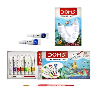 Picture of Doms Water Color Tube 12 Shades With Color Palette & Brush