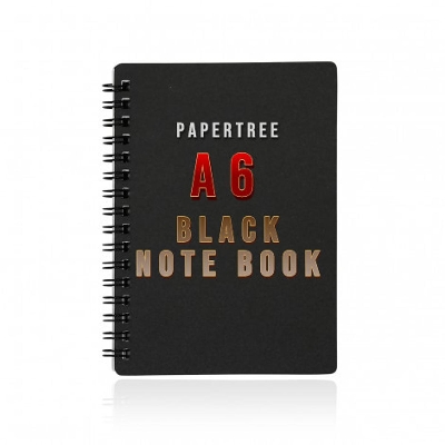Picture of BLACK NOTE BOOK A6 (SIDE SPIRAL)