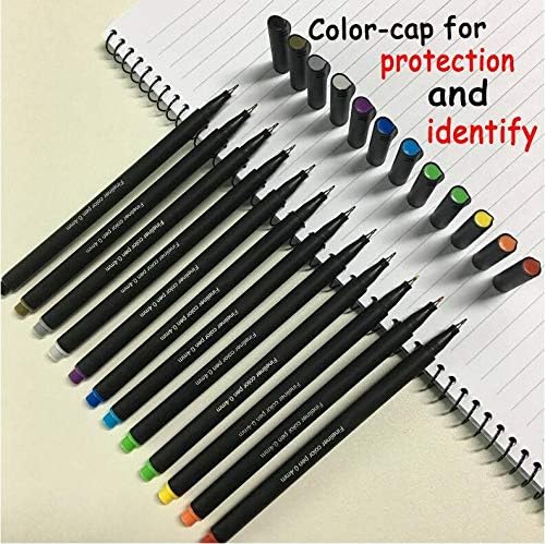 Picture of Fineliner Color Pen Set, 12 Fine Point Pen Markers, 0.4mm Fine Line Tip Colored Sketch Writing Drawing Pens, for Journal Planner Notebook Note Taking Calendar Drawing Writing