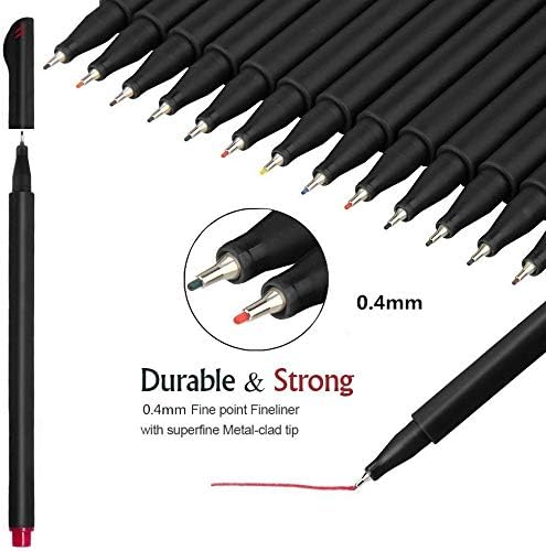 Picture of Fineliner Color Pen Set, 12 Fine Point Pen Markers, 0.4mm Fine Line Tip Colored Sketch Writing Drawing Pens, for Journal Planner Notebook Note Taking Calendar Drawing Writing
