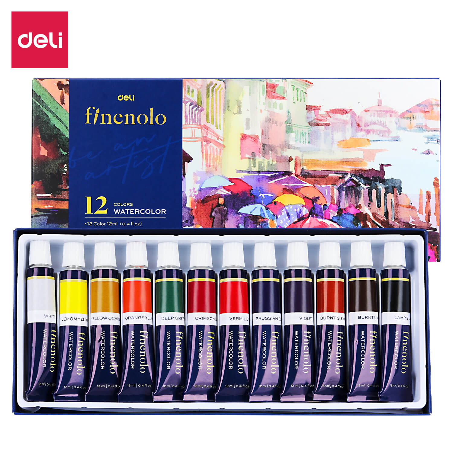 Picture of Deli EC19-12  Finenolo Watercolor 12ml 12 Color