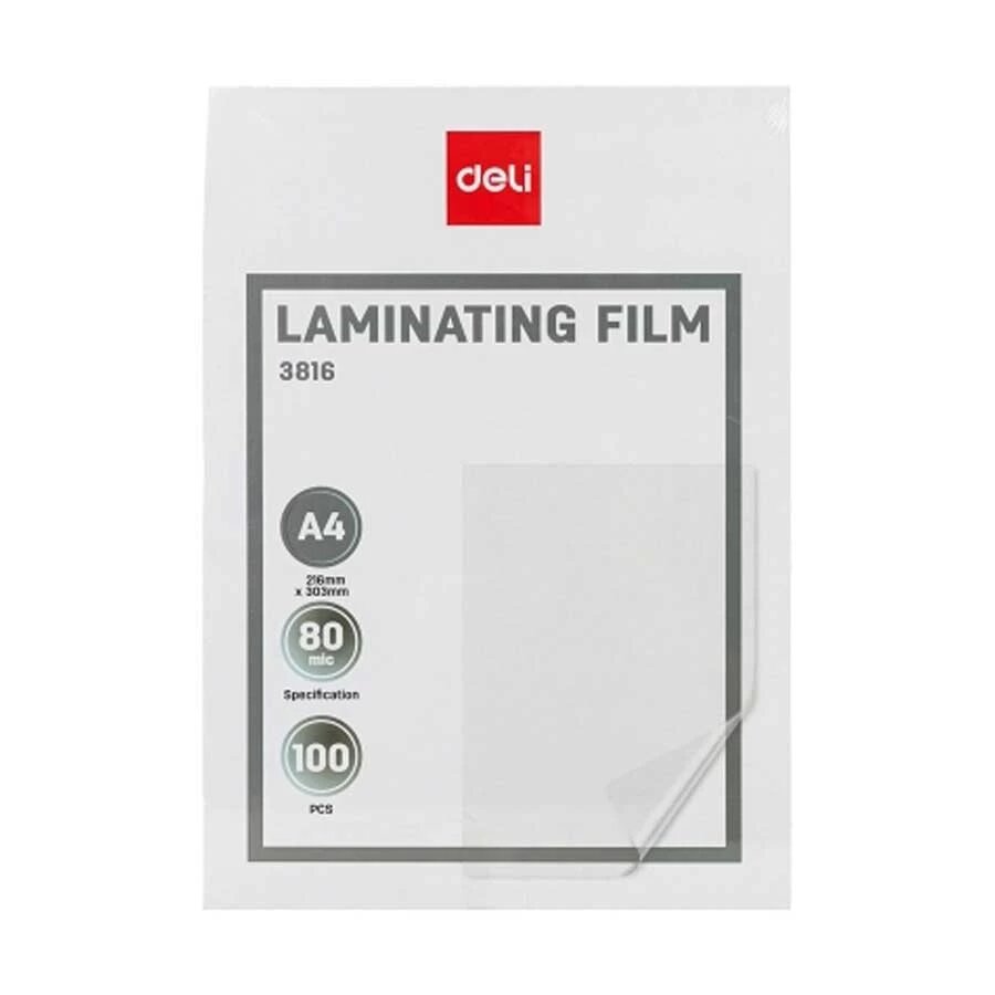 Picture of Deli E3816  Laminating Film 80 micron A4 Size Laminating Film