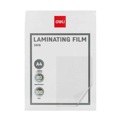 Picture of Deli E3816  Laminating Film 80 micron A4 Size Laminating Film