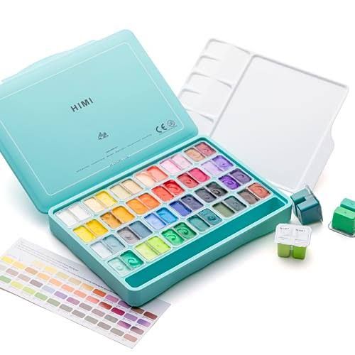 Picture of HIMI Twin Cup Jelly Gouache Paint Set, 48 Colors 12g, Jelly Cup Design, Non Toxic Paint for Canvas and Paper, Art Supplies for Professionals