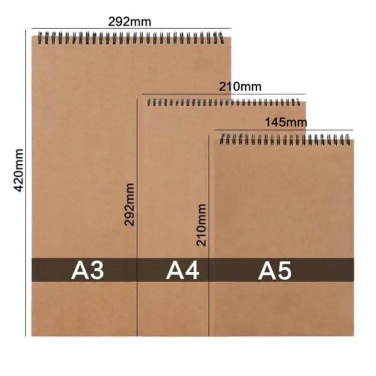 Picture of Sketch art & drawing book with spiral binding I Available in A5, A4, and A3 sizes