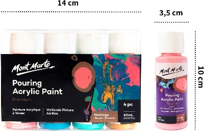 Picture of MONT MARTE Acrylic Pouring Paint Set Flamingo – 4 pieces x 60ml
