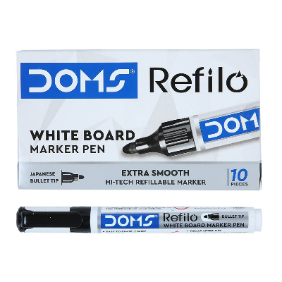 Picture of DOMS Refilo White Board Marker Pen 10 Pieces Box